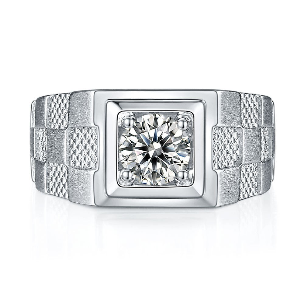 Modeschmuck Moissanit Diamantring Einfach Herren