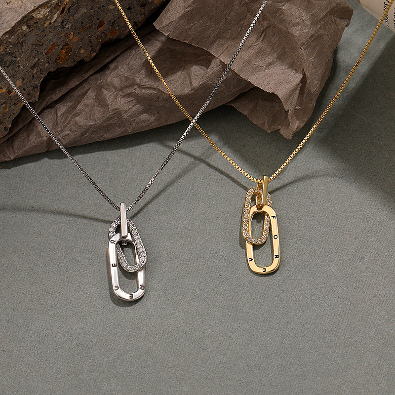 Collar entrelazado de plata de ley 925 con diseño femenino para clavícula