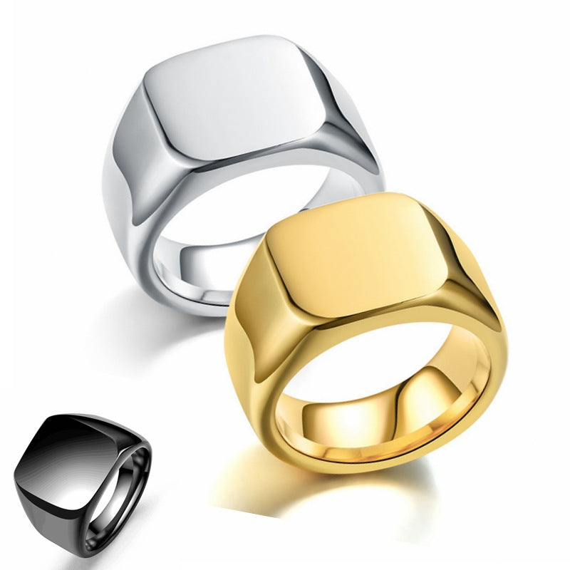 Vintage Edelstahl Glattgesicht-Ring Schmuck Party Geschenk
