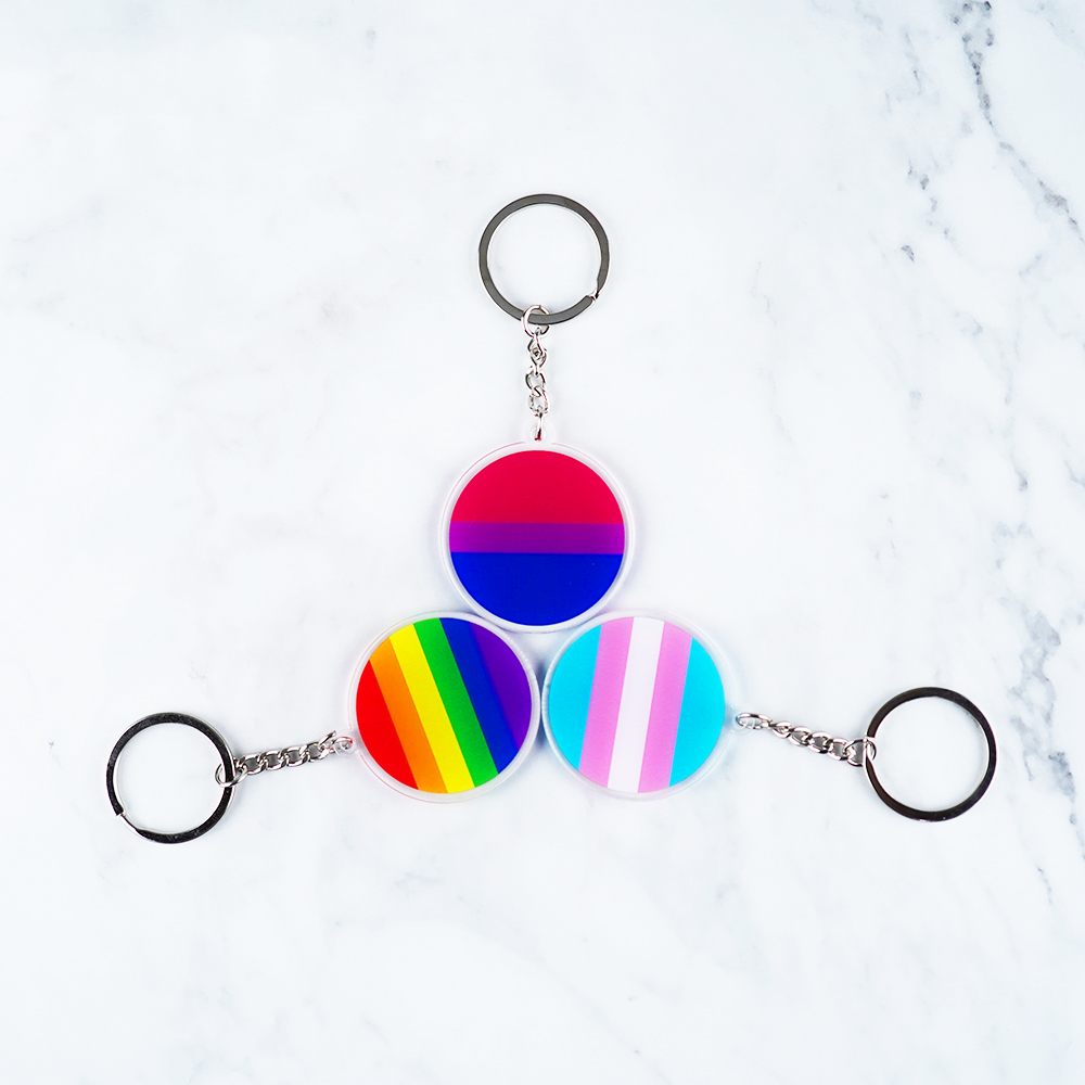 Llavero con Colgante de Bandera LGBT Bisexual Transgénero
