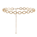 Cadena de cintura para mujer, sentido superior, círculo ondulado, cadena de metal con jeans, todos los accesorios de moda