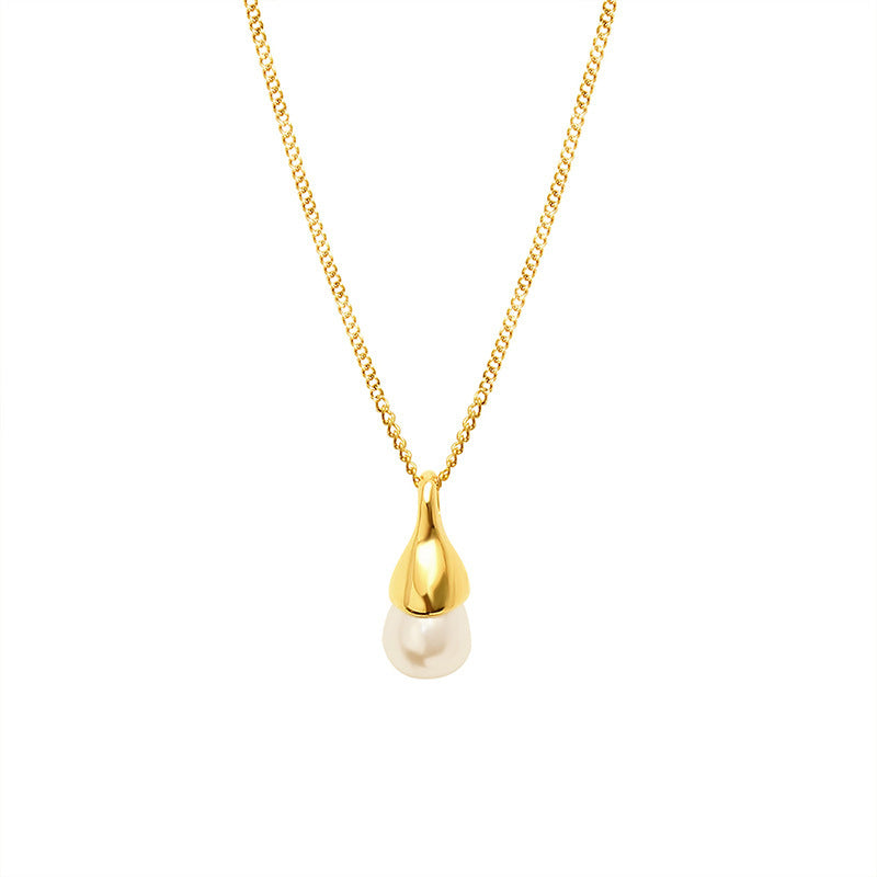 Damenmode Besonderes Design Wassertropfen Imitation Barockperlenkette