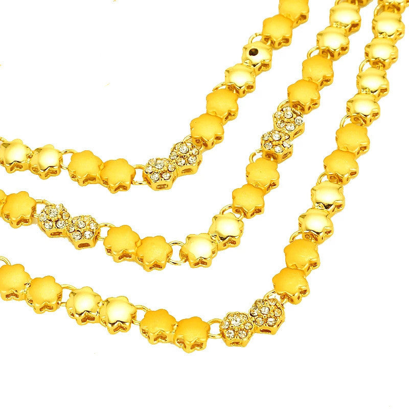Dubai Schmuckset Gold Halskette Ohrringe für Damen