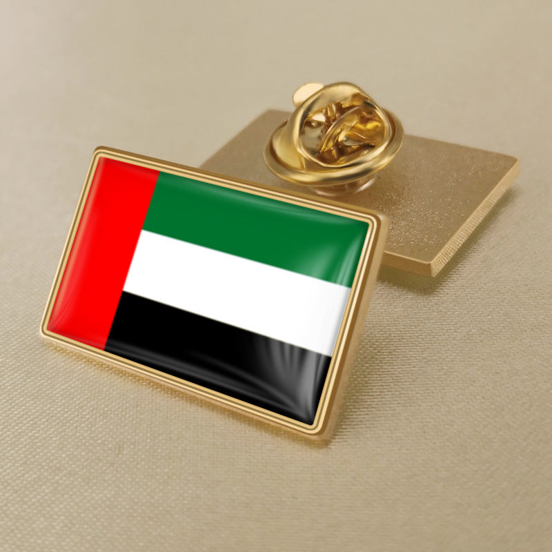 Broche con insignia de pegamento de cristal de la bandera de los Emiratos Árabes Unidos