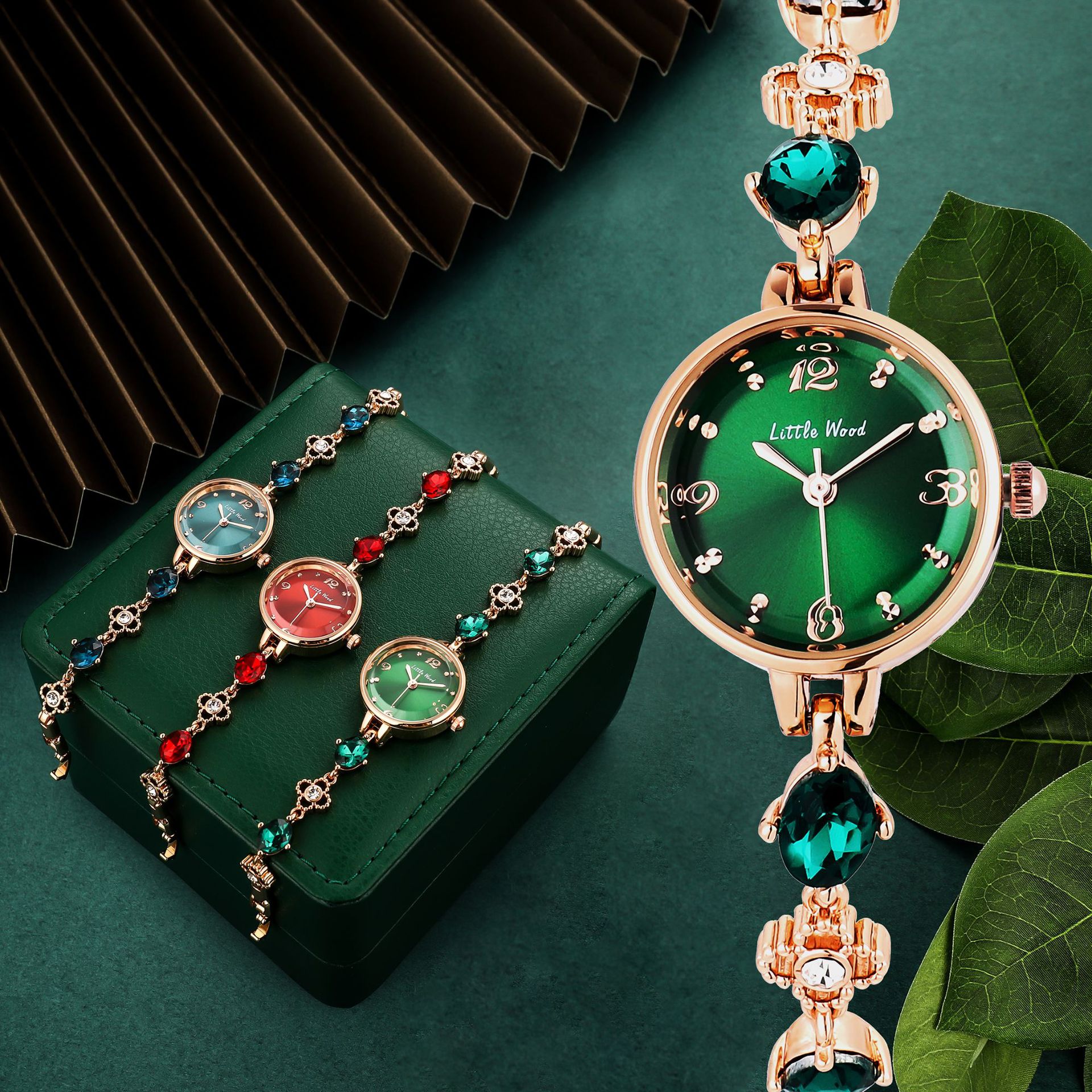 Pequeño reloj verde simple y elegante, reloj de pulsera para mujer, reloj de regalo, reloj de jade