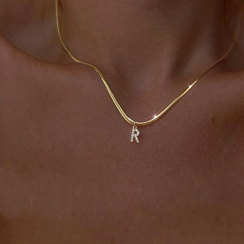 26 Letters Cold Wind Micro Inlaid Zircon Clavicle Chain