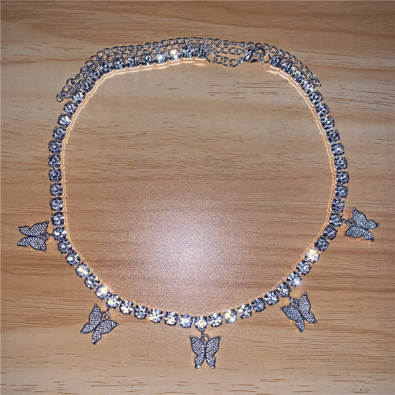 Damenmode Glänzende Kristall-Schlüsselbeinkette