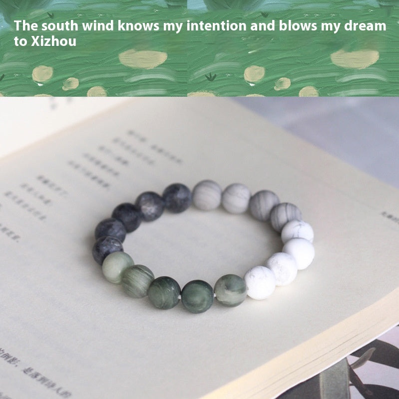 Fashion Gray Stone Zen Bracelet For Women