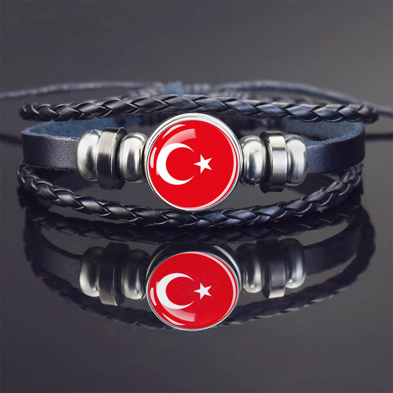 World Flag Bracelet Woven Twisted