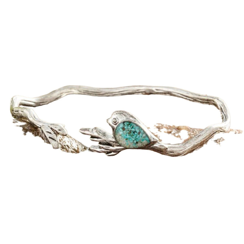 Mode Retro Silber Zweig eingelegtes niedliches Vogel Armband
