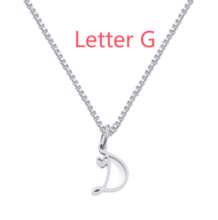 26 Love Letters Titanium Steel Pendants Necklace