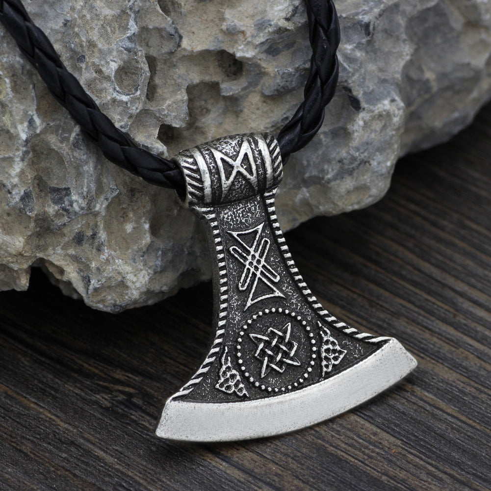 Nordische Wikinger-Symbol-Axt-Anhänger-Halskette Herren