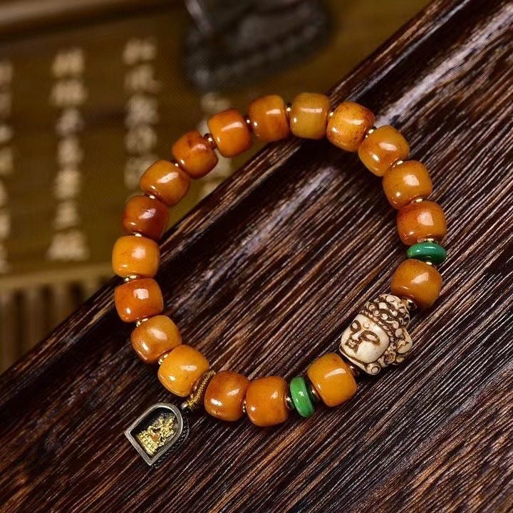 Armband aus Jak-Knochen, Antik-Stil, Retro, vielseitiges Armband für Herren und Damen