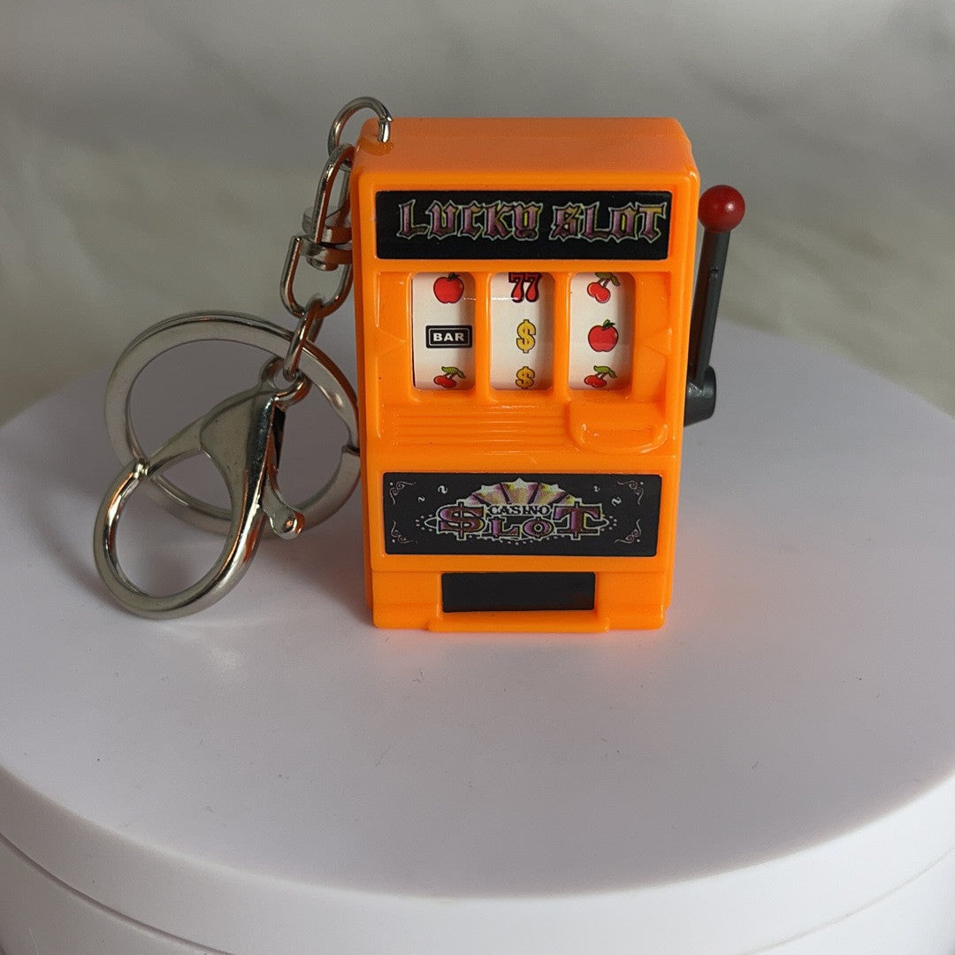 Mini Fruit Digital Lottery Novelty Palm Slot Machine Keychain