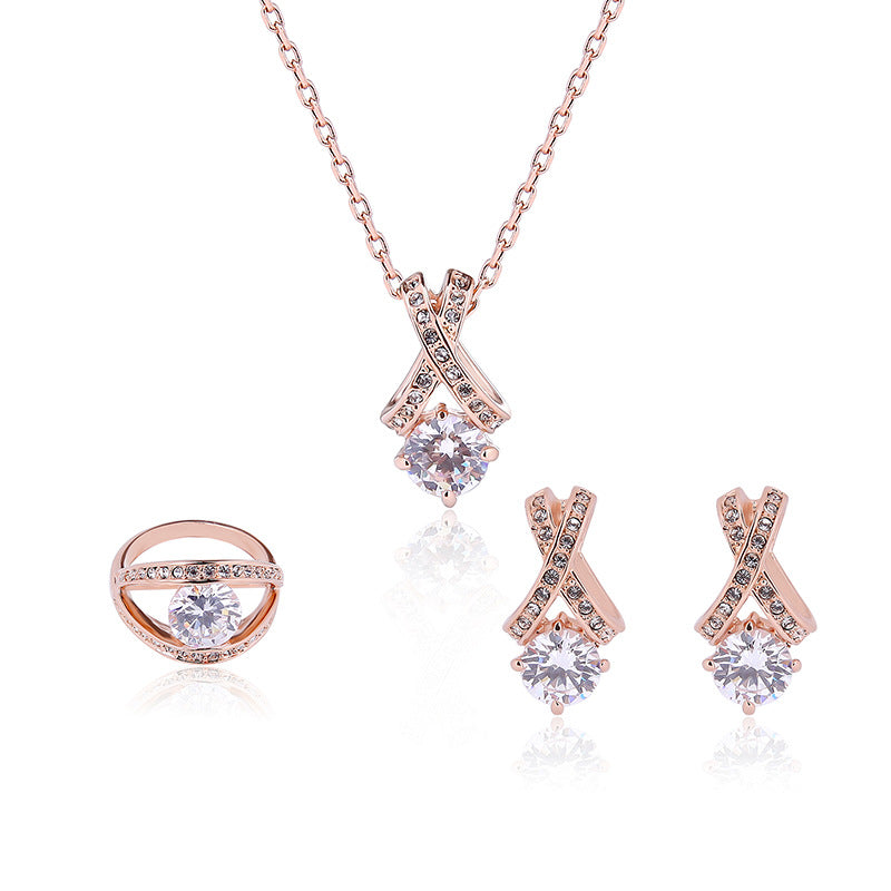 Joyería Creativa Personalidad Moda Simple Diamantes 3 Piezas