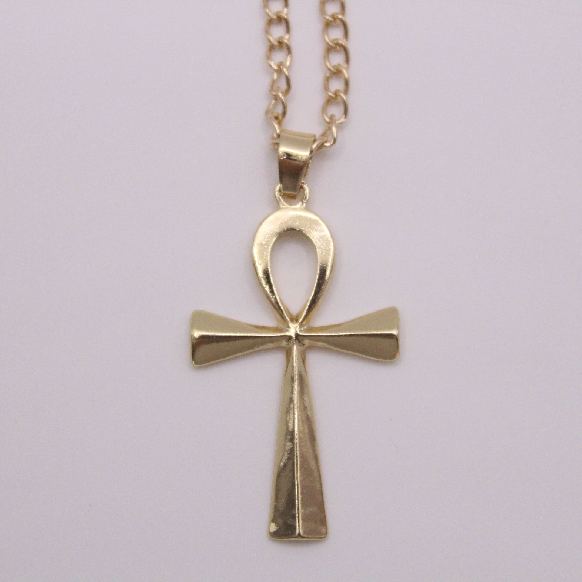 Grenzüberschreitender E-Commerce-Warenursprung, europäische und amerikanische glänzende Edelstahl-altägyptische Kreuz-Männerhalskette Amulett Anhänger