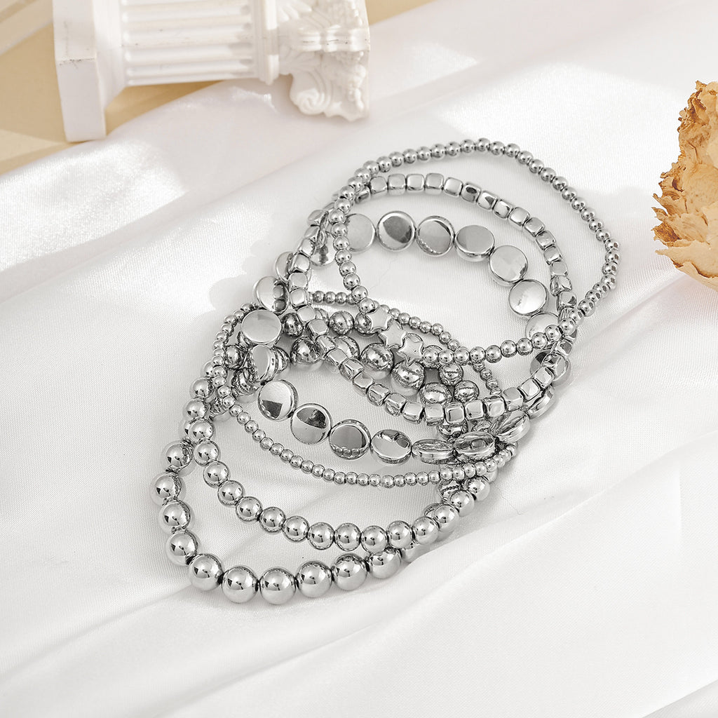 Geometrisches handgefertigtes Perlenarmband aus Legierung für Damen
