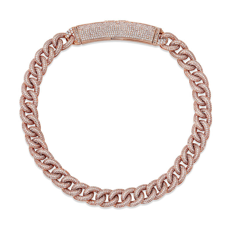 Collar de hombre de Hip Hop con cadena cubana, hebilla de joyería Big Box y circonitas completas