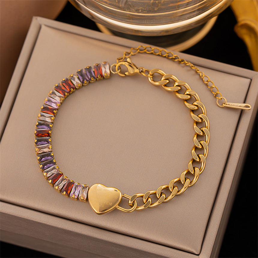 Elegante personalidad, cadena de diamantes rectangular, brillante tridimensional