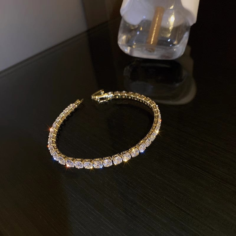 Joyería de moda, pulsera geométrica cuadrada de circonia, pulsera elegante de corazón, moda coreana, lujo ligero para celebridades de internet