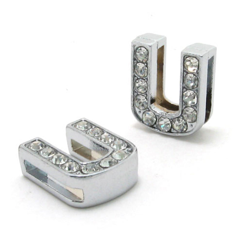 DIY Letter Bracelet 10mm Rhinestone Letter Beads