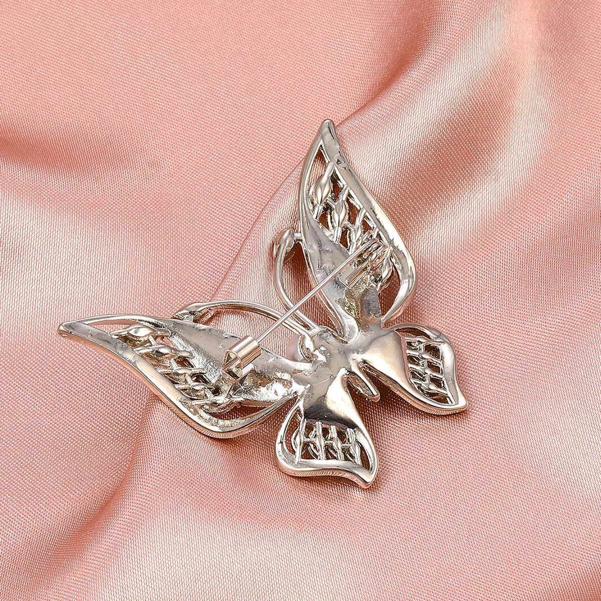 Broche Mariposa con Diamantes de Imitación de Moda de Alta Calidad Y