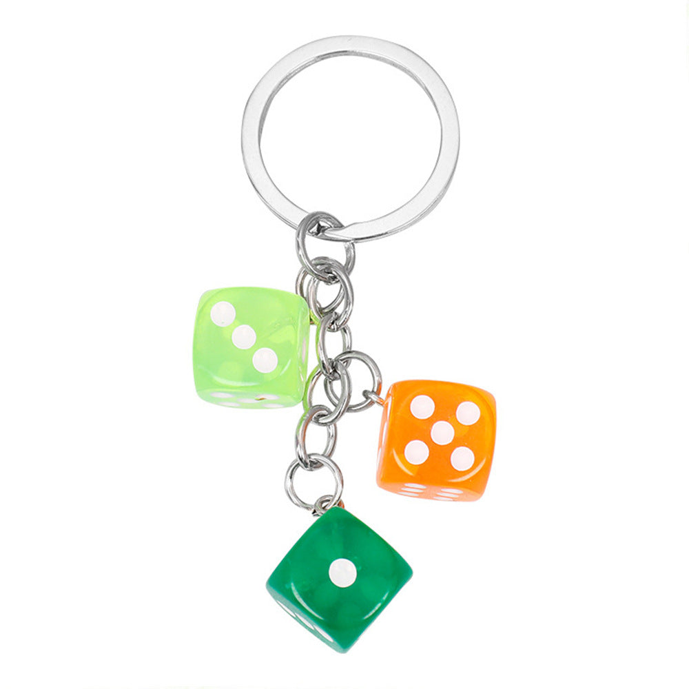 Llavero Colgante con Forma de Dados de Resina Creativos, Accesorios Portátiles para Bolsos y Bolígrafos
