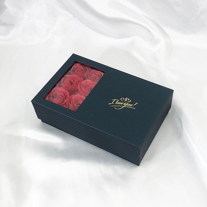 Exquisites Pärchen-Ring-Halskette-Ohrstecker-Schmuckset Geschenkbox