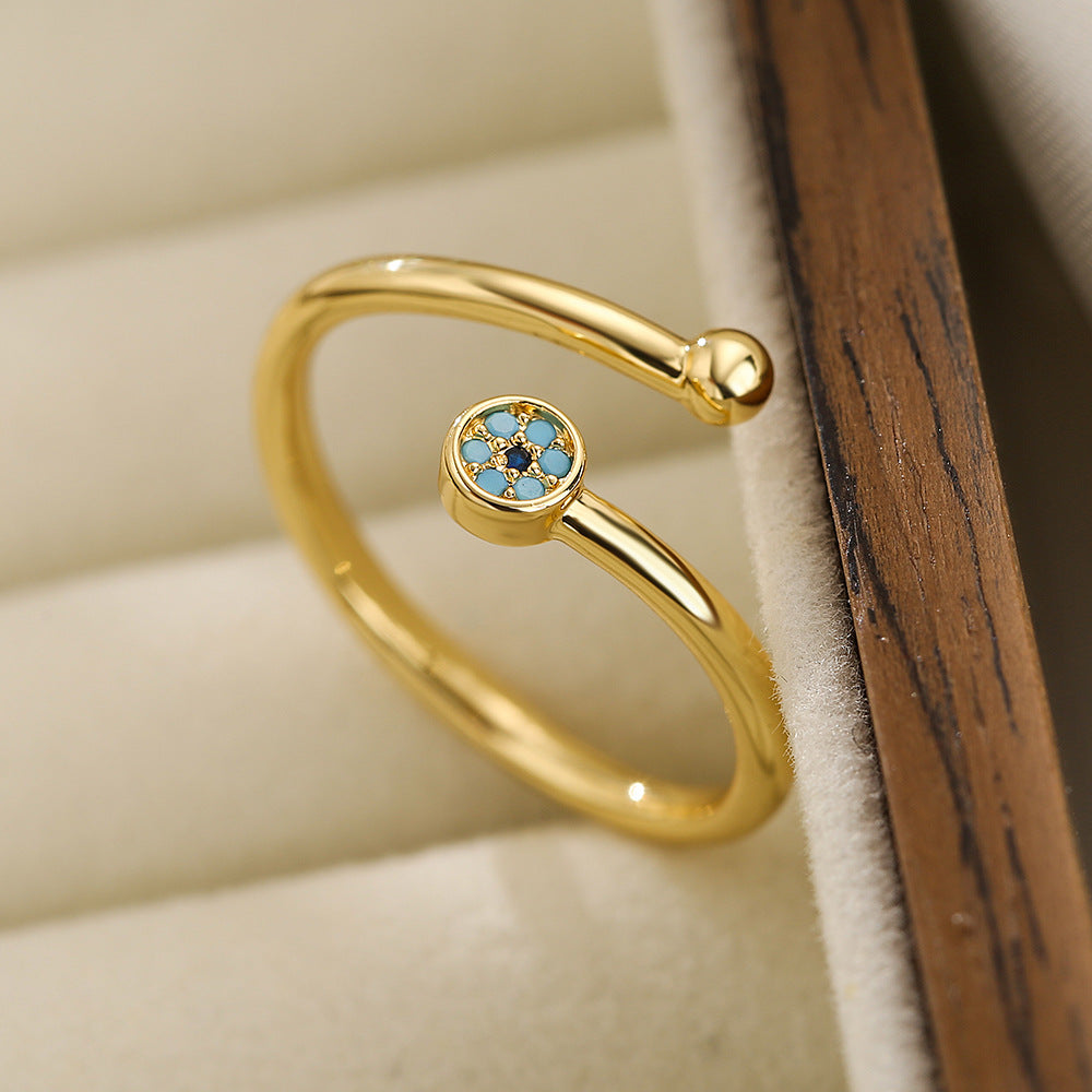 Nuevos Anillos de Moda con Cruz de Zirconia Cúbica Brillante y Ojo Turco para Mujer y Niña, Accesorios de Dedo, Joyería para Fiesta, Regalo
