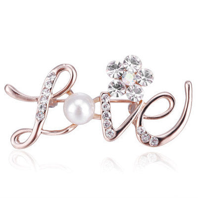 Schmuck Blume Liebe Brosche Intarsien Mit Diamant Perle Brosche