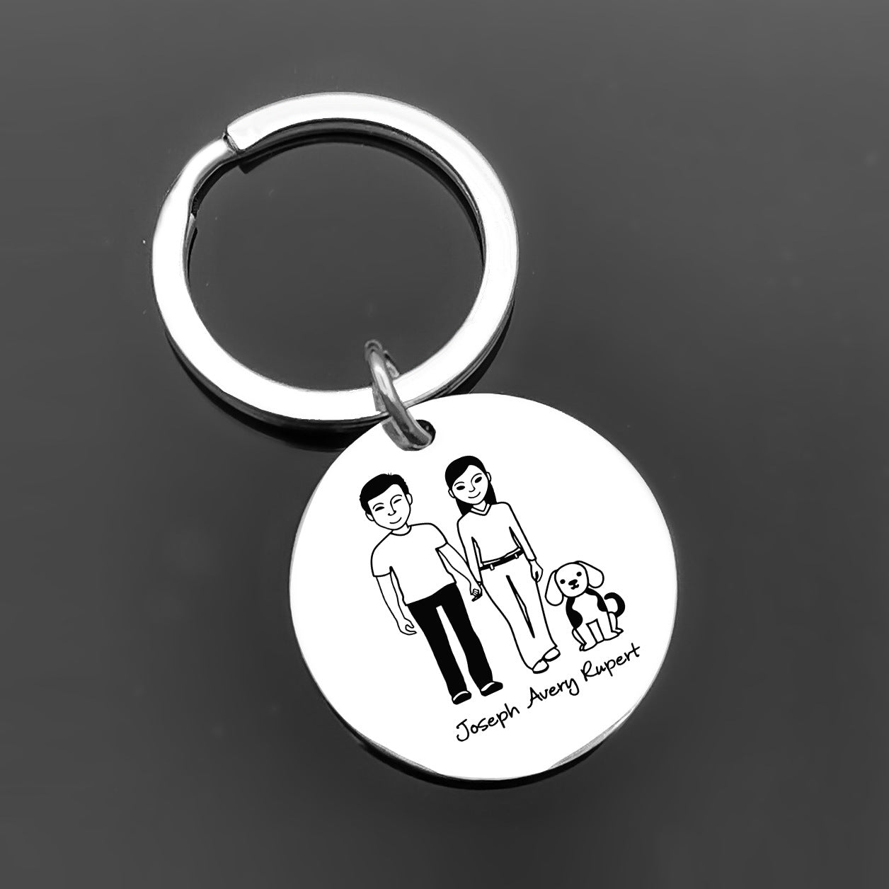 Customized Family Stainless Steel Key Ring