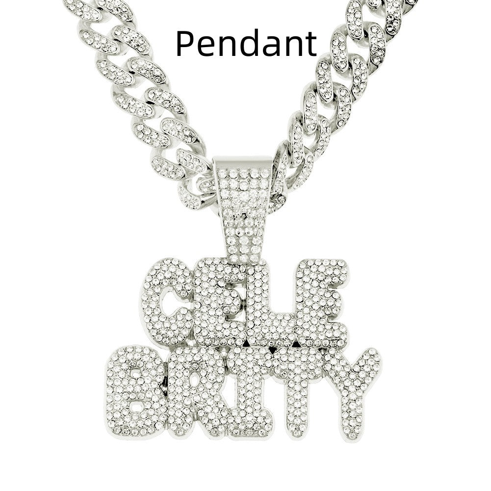 Cadena Cubana con Colgante de Diamantes Fresco para Hombre