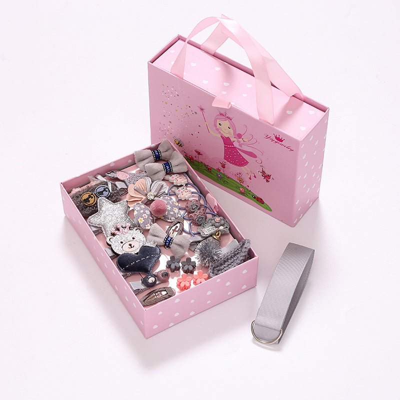 24PCS Bow head rope hair clip hair ring hair accessories set