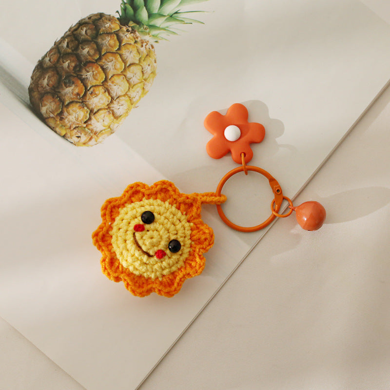 Collar con colgante de girasol tejido a mano, lindo