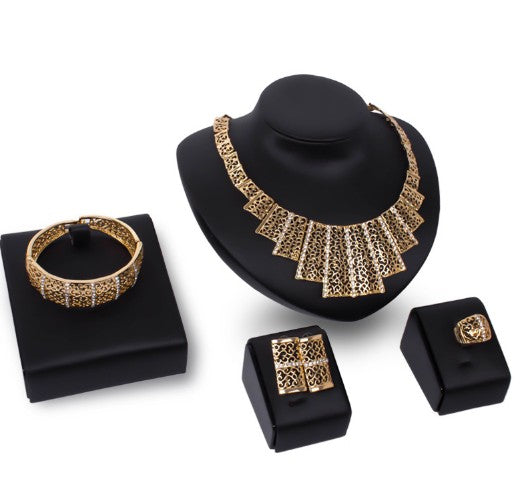 Neues Schmuckset für den Außenhandel, Braut Hochzeitsparty Schmuck, vierteiliges Set, schneller Abverkauf direkt vom Hersteller