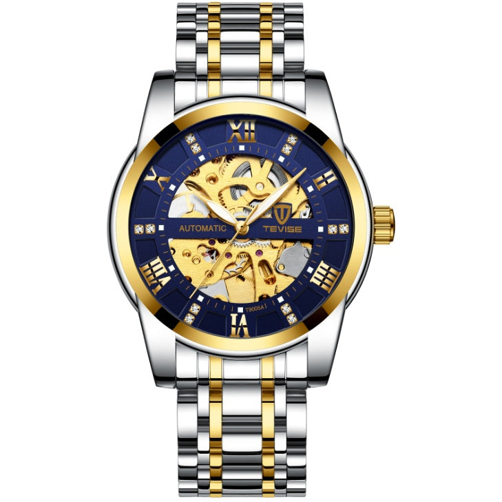 Herrenmodeuhr Mode Automatische mechanische Uhr Hohlzifferblatt Uhr Wasserdichte Herrenuhr