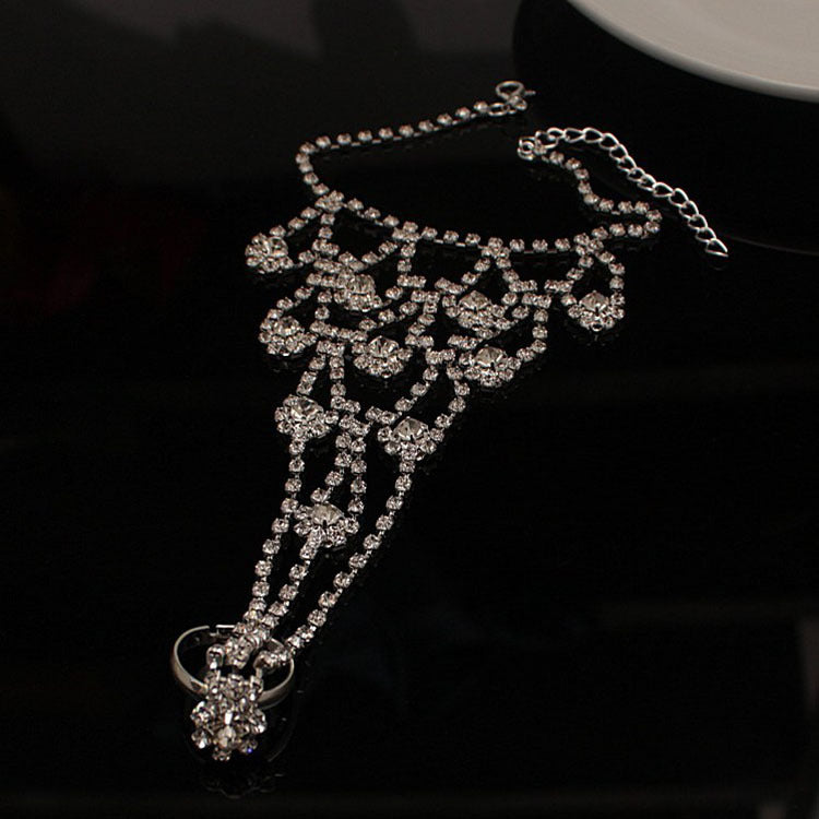 Tobillera nupcial de diamantes de imitación para playa