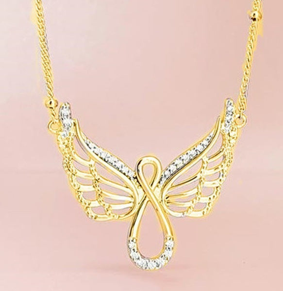 Collar de ángel para mujer Alas de ángel Diamante