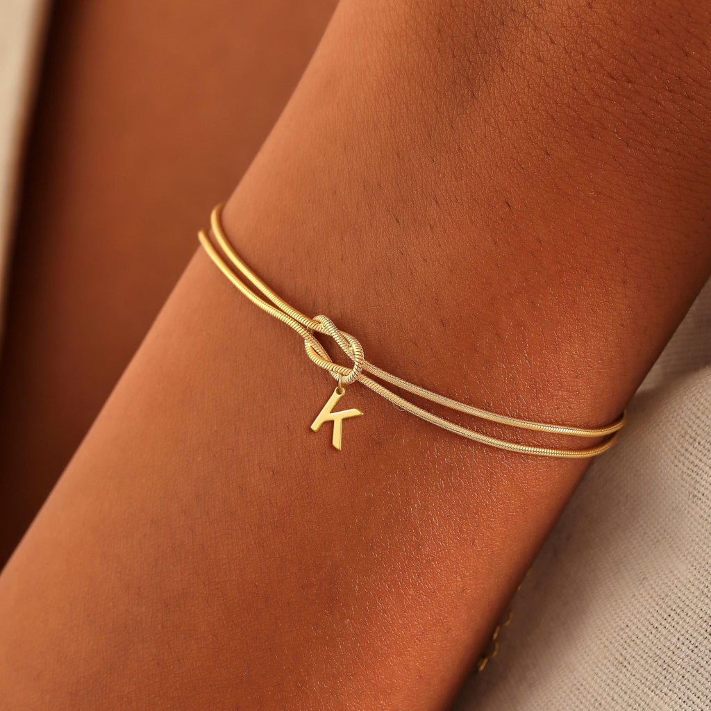 Deutsches A-Z Großbuchstaben 26 Buchstaben geknüpftes Armband für Paare