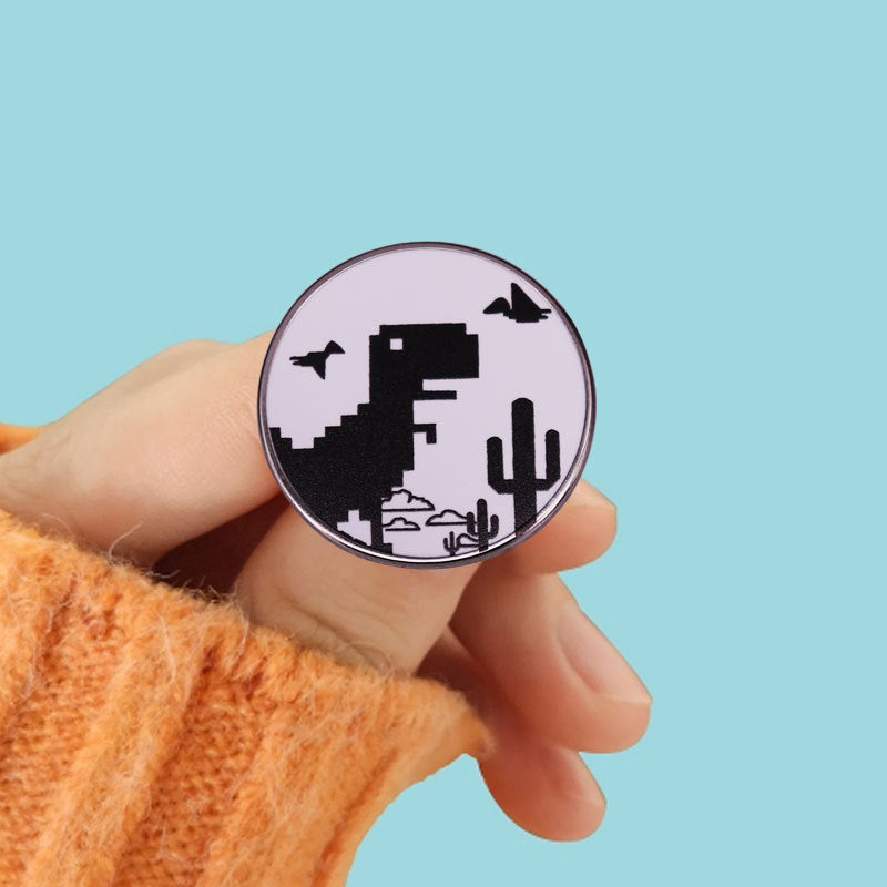 Pin Broche de esqueleto de dinosaurio, accesorios de insignia verde