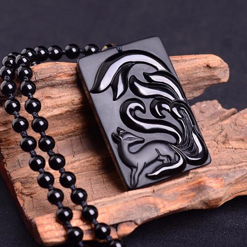 Anhänger aus natürlichem Obsidianfuchs