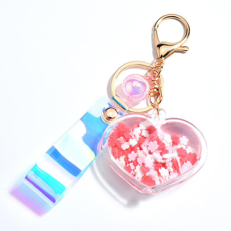 Llavero con diseño de corazón de melocotón aceitado, estilo nuevo y bonito