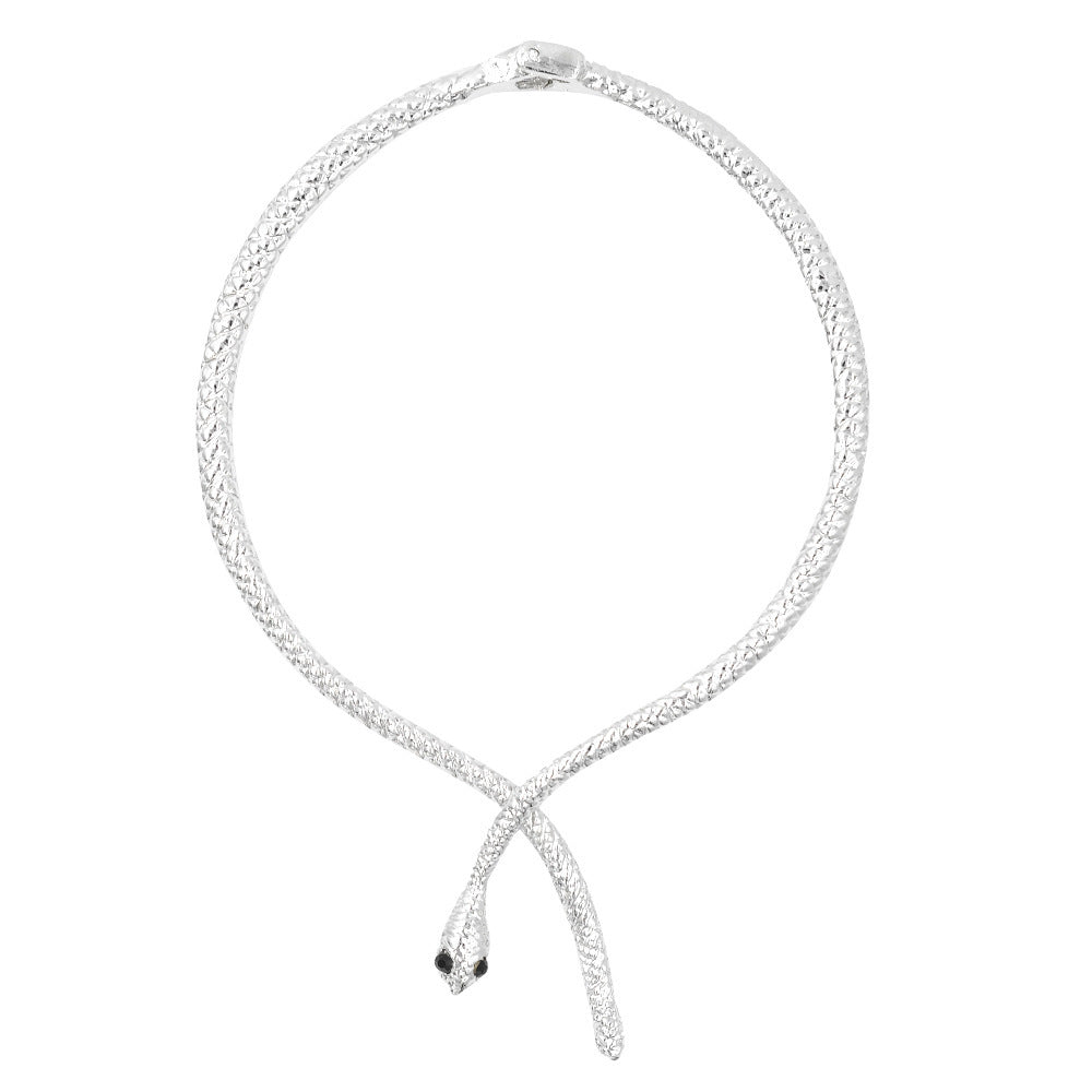 Collar de aleación, collar exagerado personalizado con forma de serpiente
