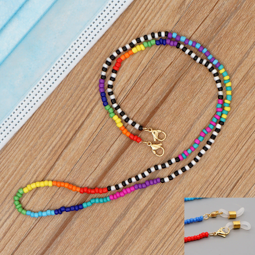 Brillen-Gesichtsmasken-Halskette, Schmuck, Perlen-Schultergurt, modische Sonnenbrillen-Schmuckkordel