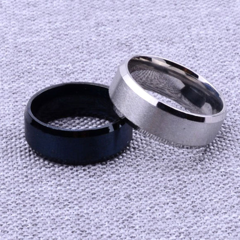 Einfacher Ring Mattiertes Paar Ring Persönlichkeit Edelstahlring