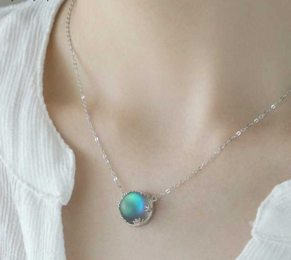 Thaya Aurora Wald Halskette Halo Kristall Edelstein S925 Silber Schuppen Licht Anhänger Halskette für Frauen Elegante Schmuck