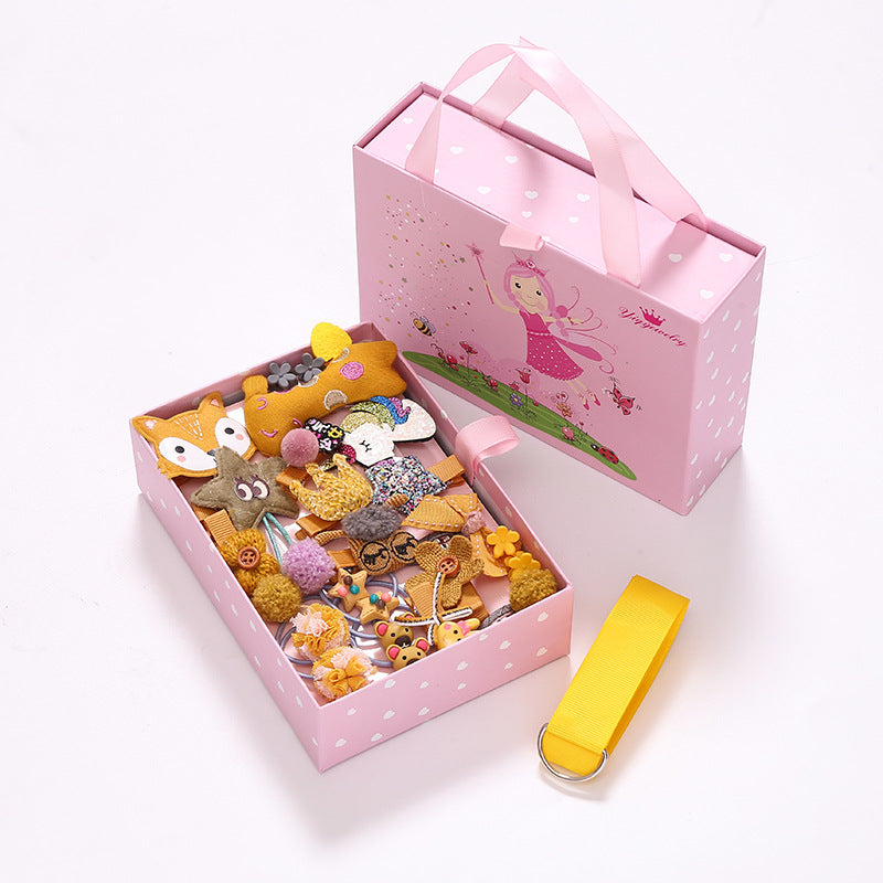 24PCS Bow head rope hair clip hair ring hair accessories set