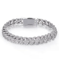 Pulsera o collar cubano de plata con diamantes de moissanita