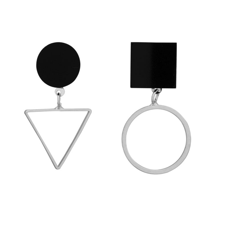 Pendientes de Triángulo Redondo Geométricos Asimétricos