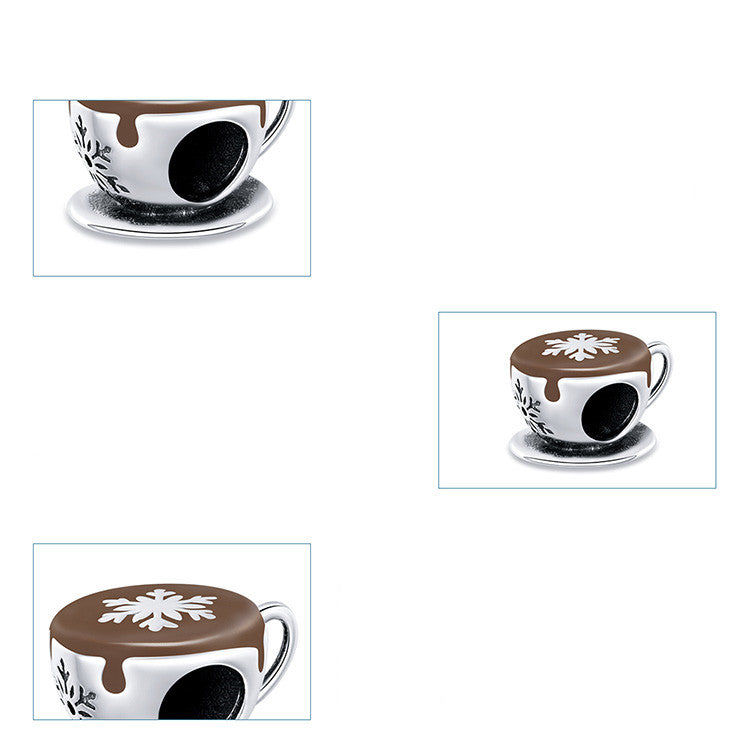 Kaffee-Metallanhänger für originale weibliche Silberperlen